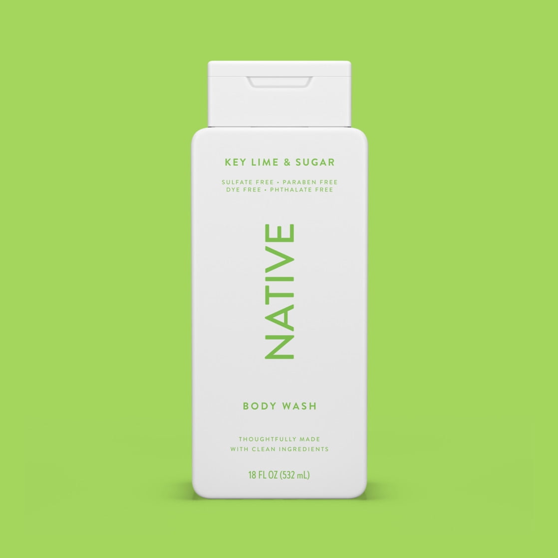 Body Wash, Key Lime &amp; Sugar, Sulfate Free, Naturally Derived Ingredients, 24hr Freshness, for Women &amp; Men, 18 fl oz