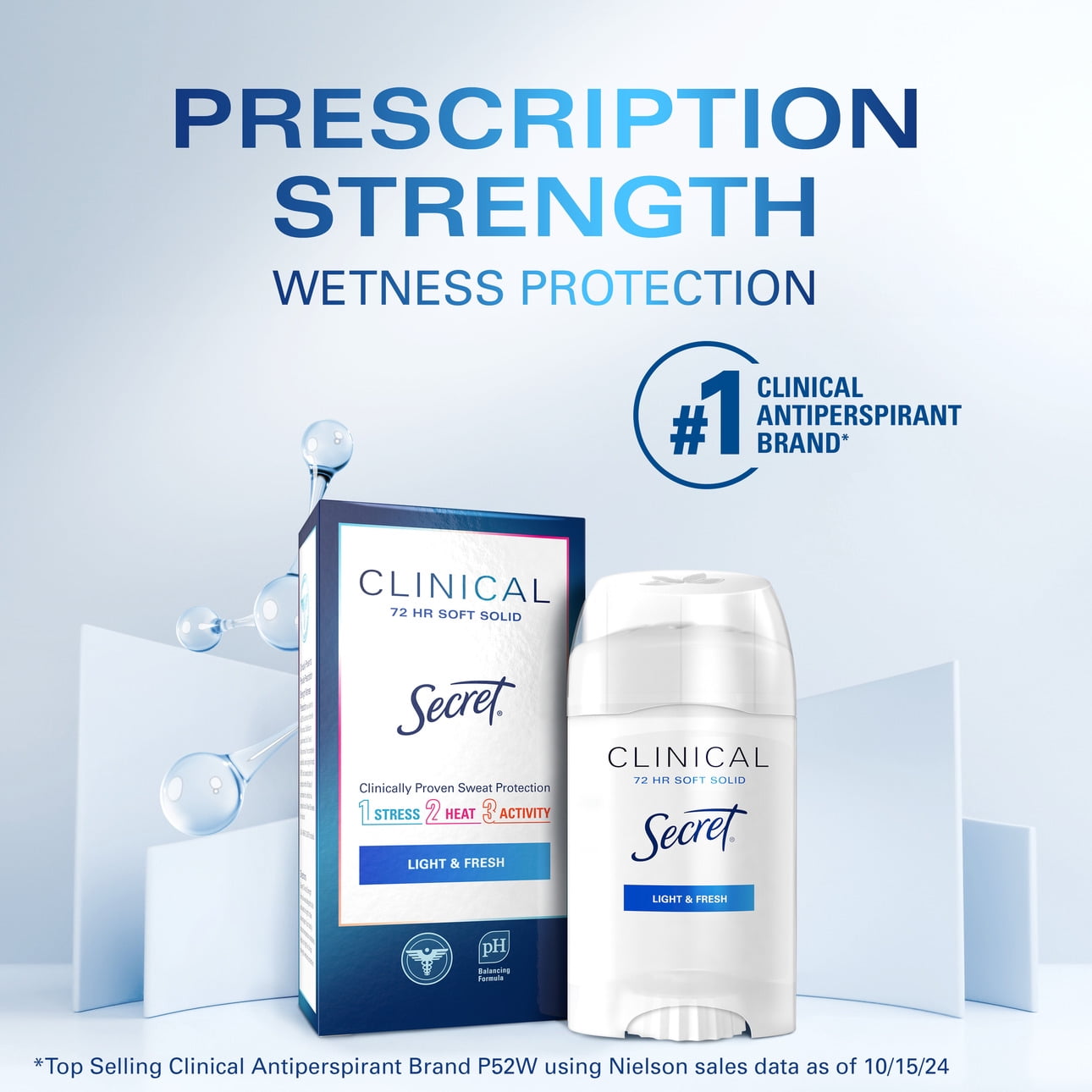 Clinical Soft Solid Antiperspirant Deodorant for Women, Light &amp; Fresh, 1.6 oz