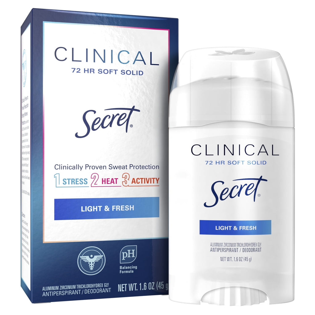 Clinical Soft Solid Antiperspirant Deodorant for Women, Light &amp; Fresh, 1.6 oz