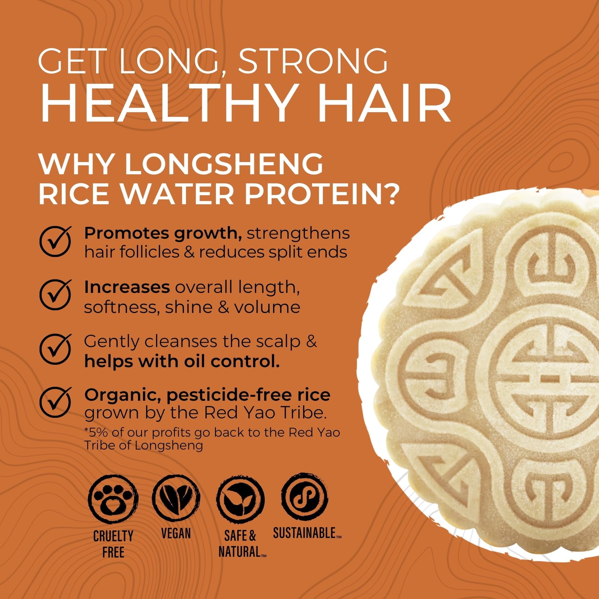 Citrus Yao Shampoo Bar Made with Rice Water- Volumizing