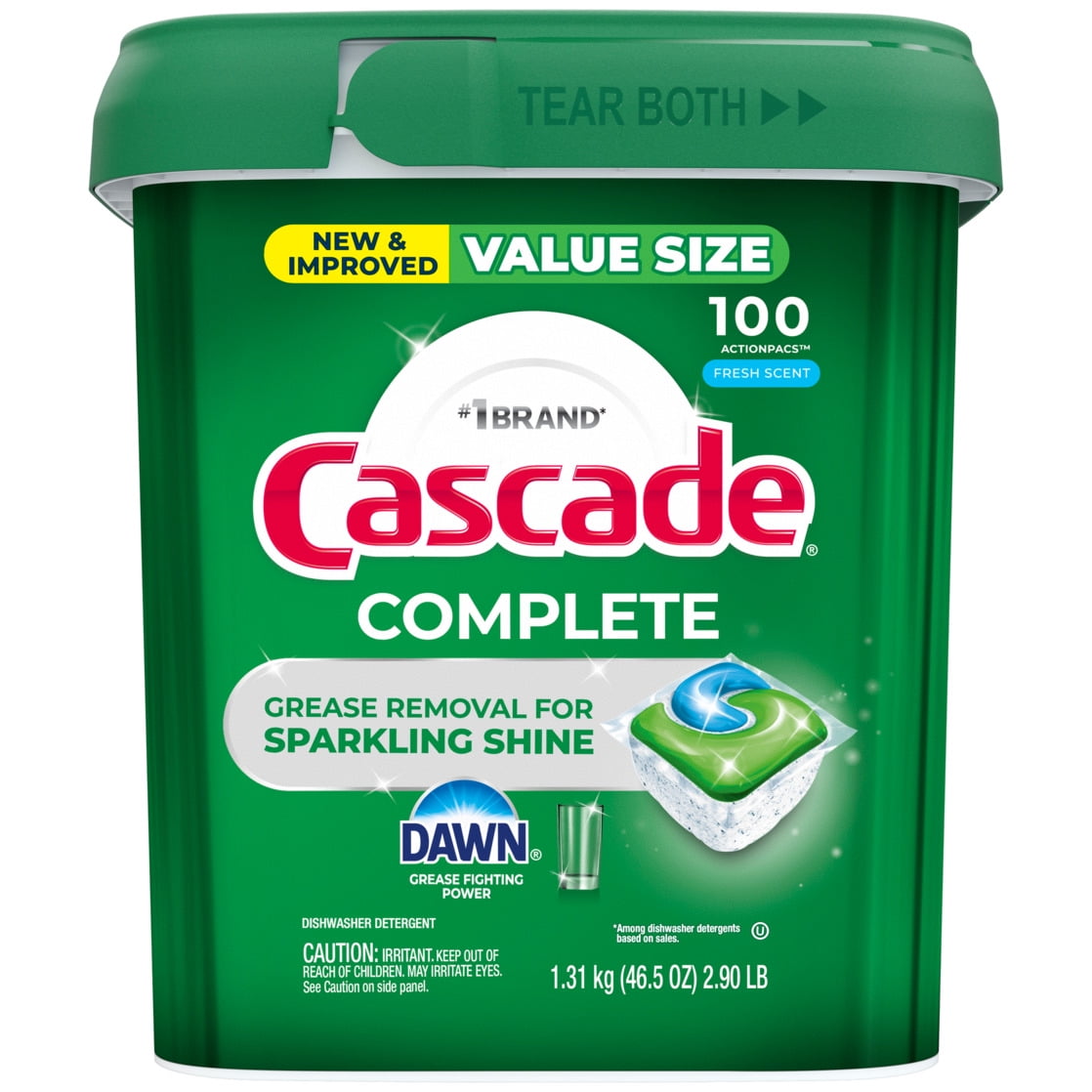 Complete Action Pacs, Dishwasher Detergent, Fresh, 100 Count