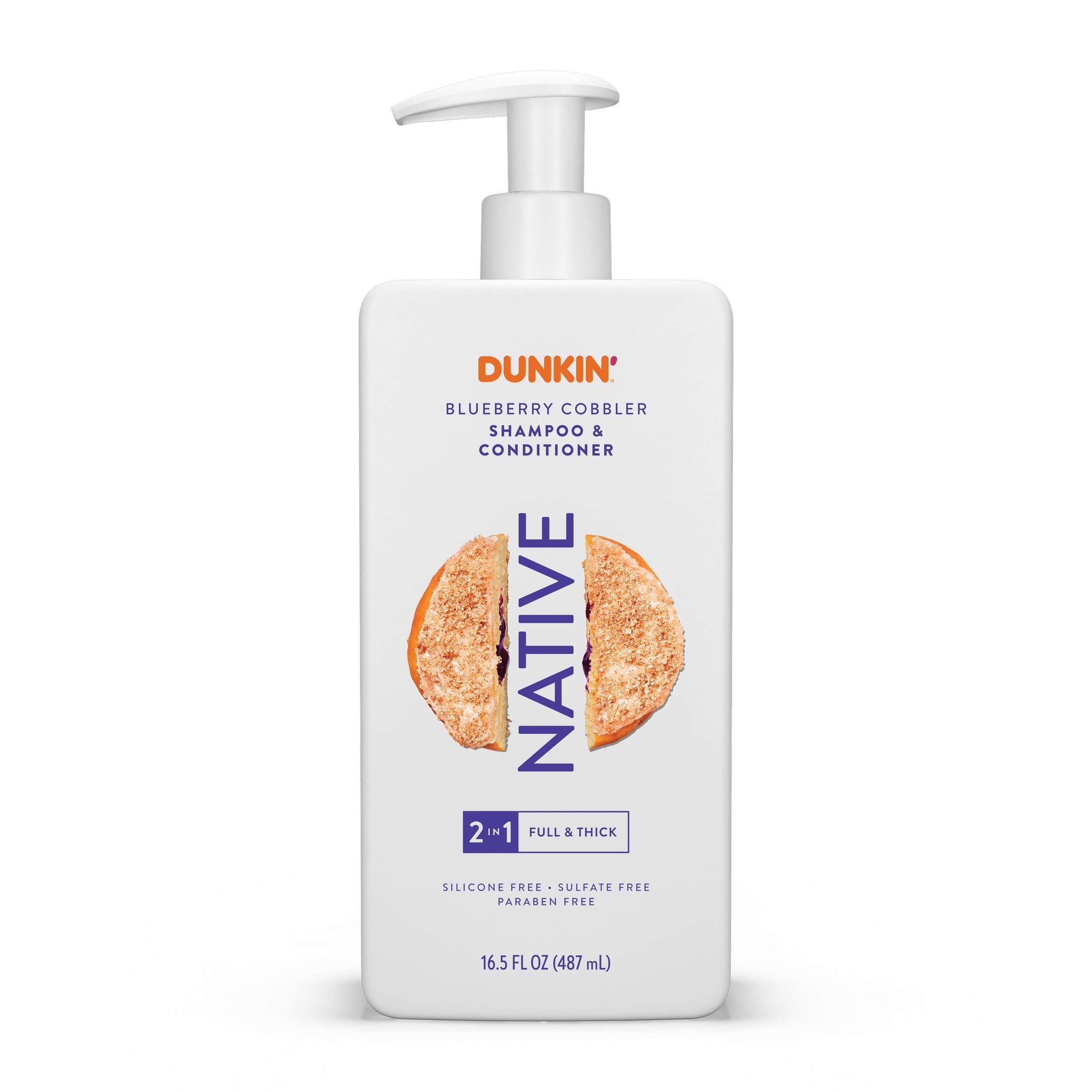2in1 Shampoo and Conditioner, Dunkin' Blueberry Cobbler, Sulfate Free, 16.5 fl oz