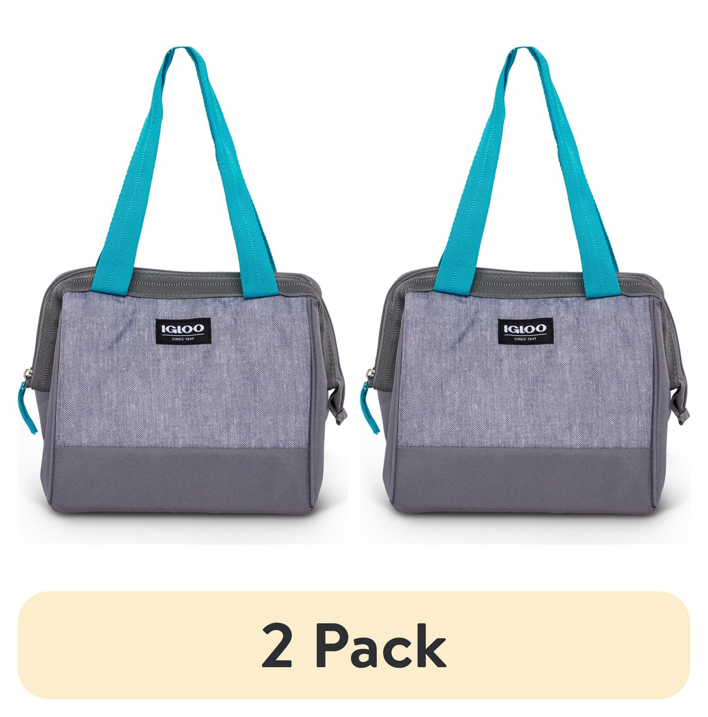 (2 pack) Igloo Leftover Tote Cooler Bag, 9 Can Capacity, Gray
