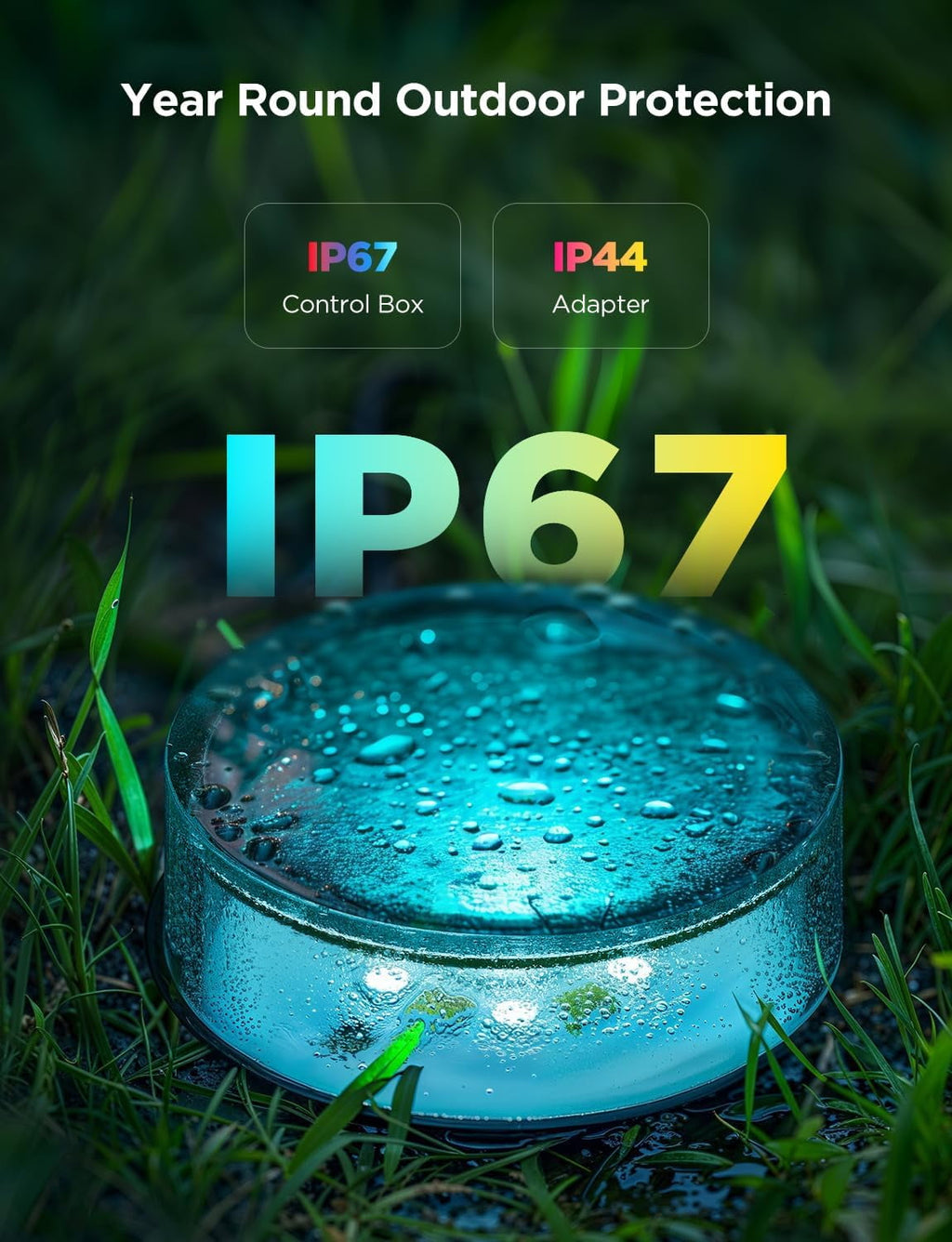 Outdoor Ground Lights 2, 15 Pack RGBIC Pathway Lights with 100LM Warm White, IP67 Waterproof, 63 Scene Modes, Works with Alexa, Google Assistant