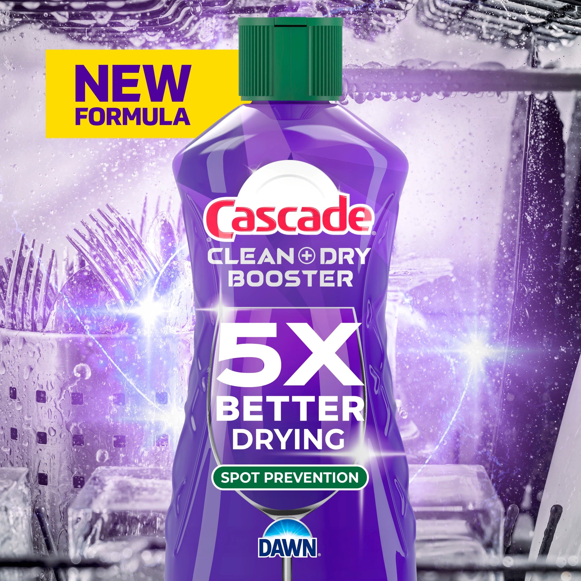 (4 pack) Cascade Rinse Aid Clean &amp; Dry Booster, 8.45oz