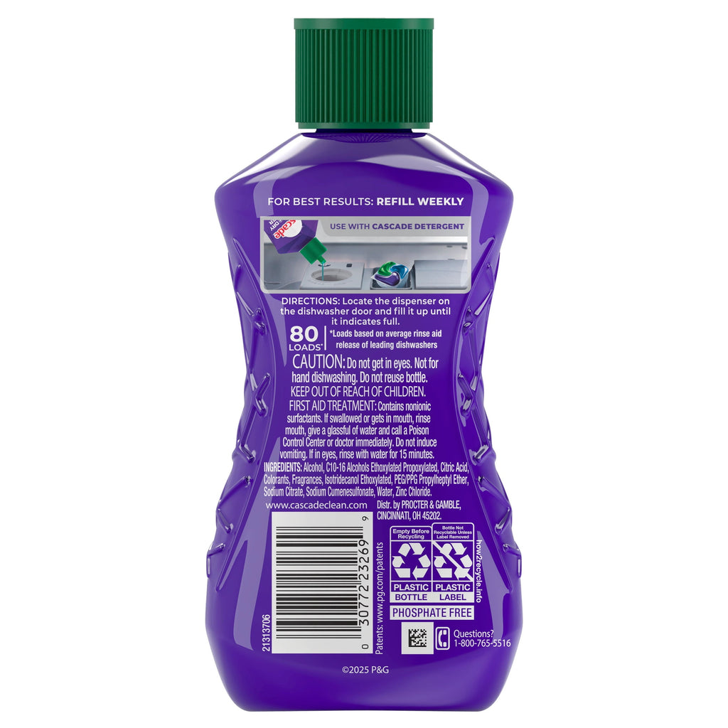 (4 pack) Cascade Rinse Aid Clean &amp; Dry Booster, 8.45oz