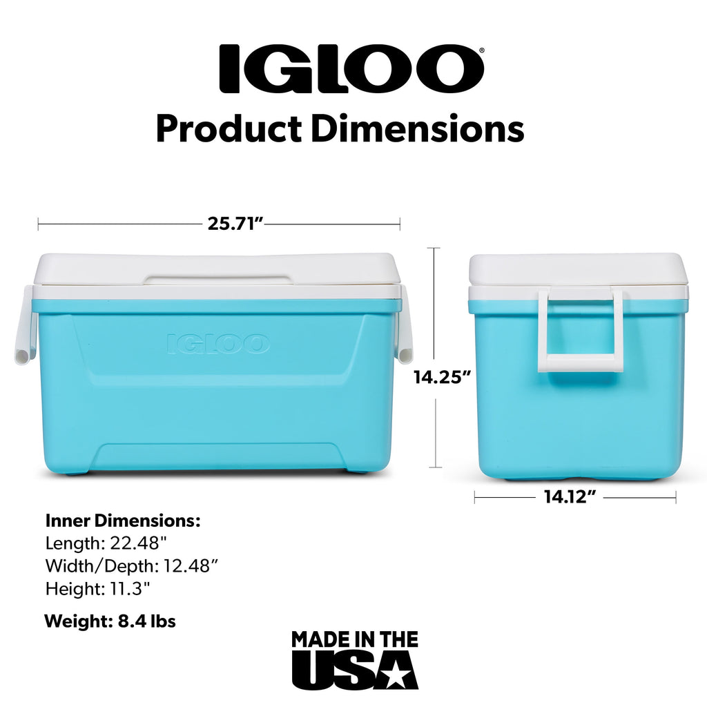 48 QT Laguna Hard Sided Ice Chest Cooler, Red