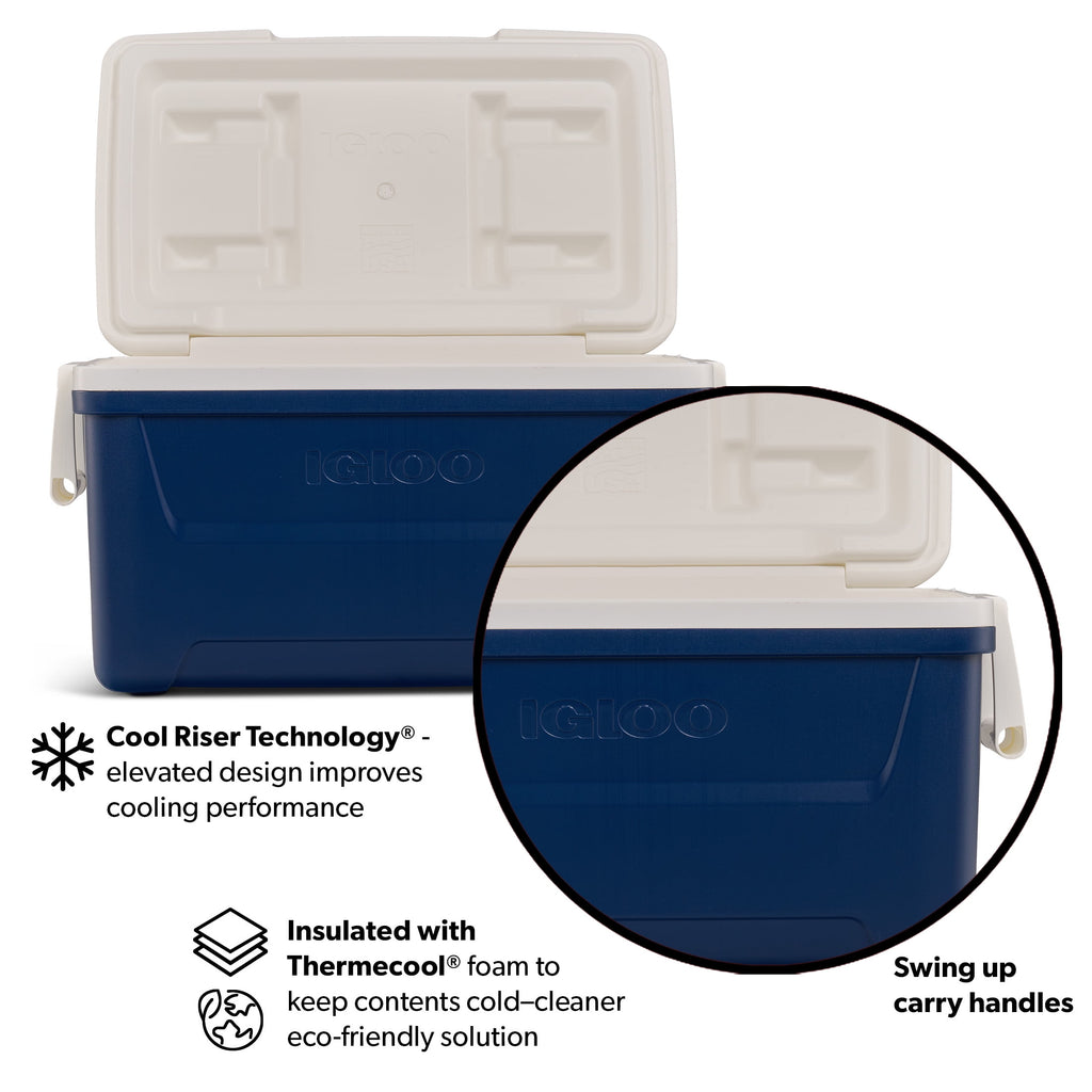 48 QT Laguna Hard Sided Ice Chest Cooler, Red