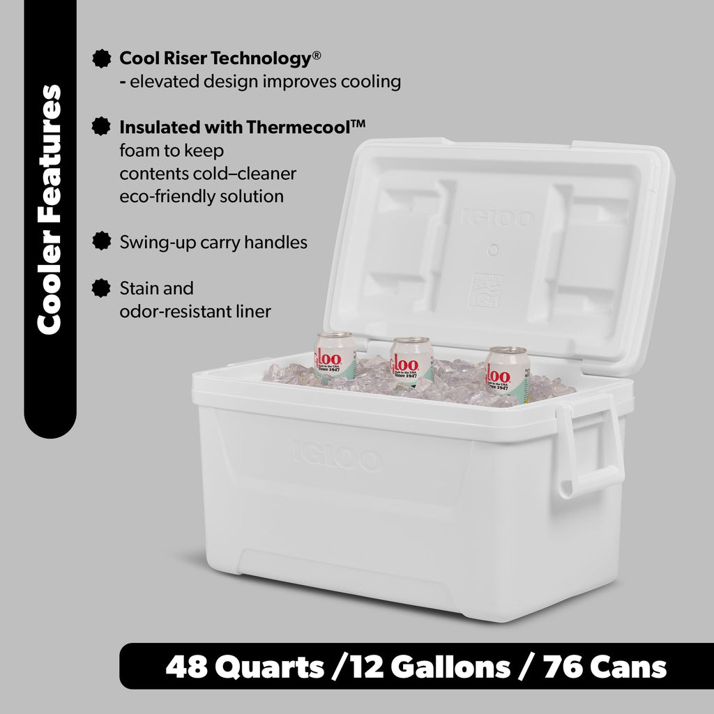 48 QT Laguna Hard Sided Ice Chest Cooler, Red