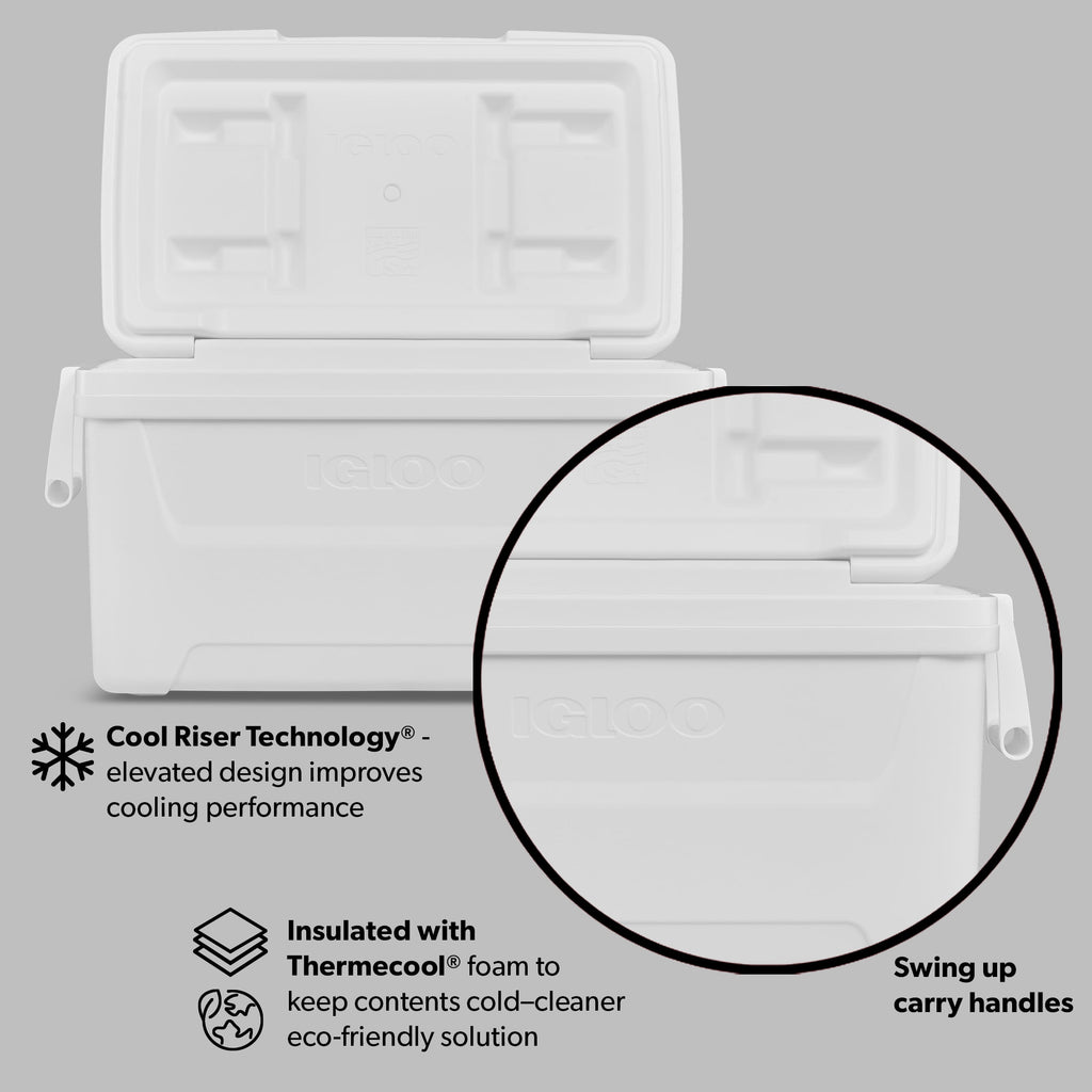 48 QT Laguna Hard Sided Ice Chest Cooler, Red