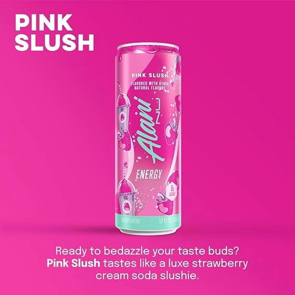 New Alani Energy Drinks Variety Pack - Blue Slush, Pink Slush, Watermelon Wave, Sugar-Free &amp; Low-Calorie (12 fl oz, Pack of 6)