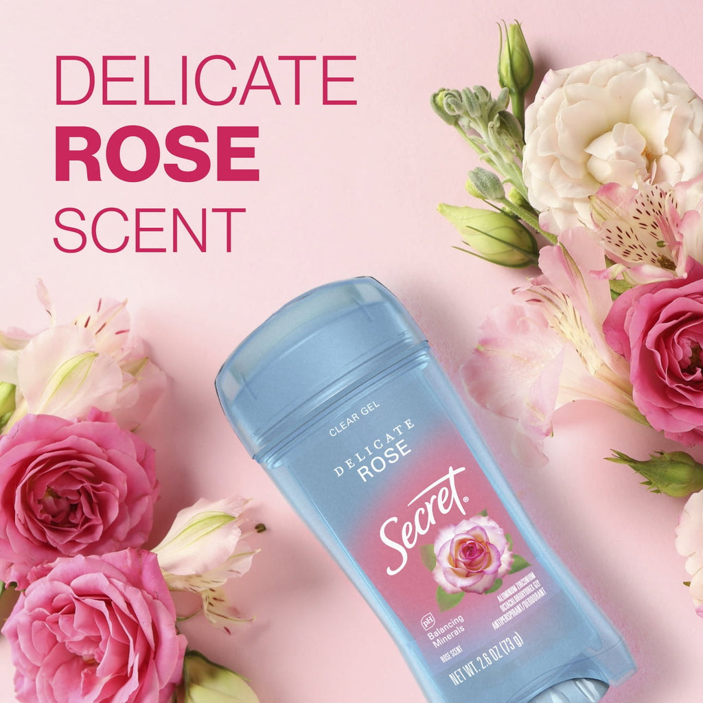 Fresh Clear Gel Antiperspirant and Deodorant for Women, Delicate Rose Scent, 2.6 oz, Twin Pack