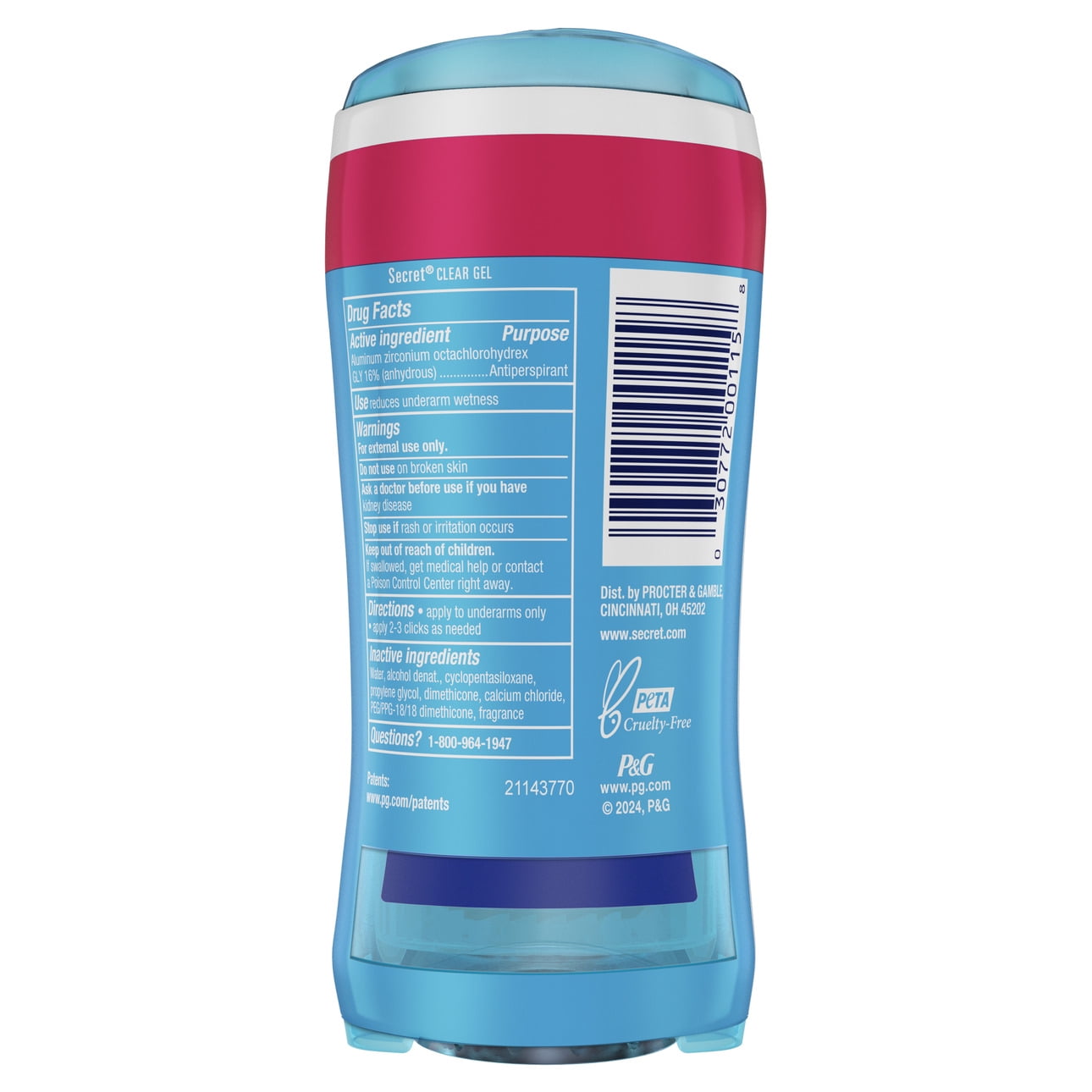 Fresh Clear Gel Antiperspirant and Deodorant for Women, Delicate Rose Scent, 2.6 oz, Twin Pack