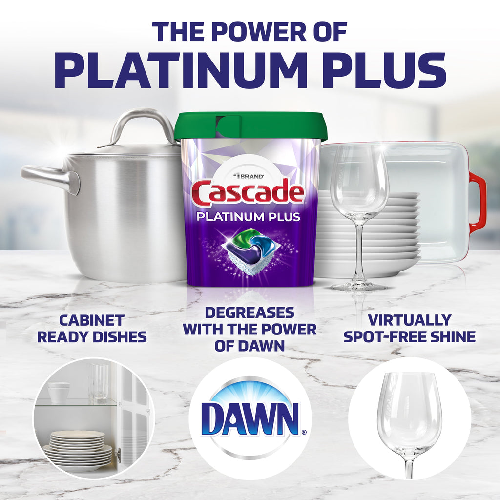 Platinum Plus Dishwasher Pods, Dish Detergent ActionPacs, Fresh, 21 Count