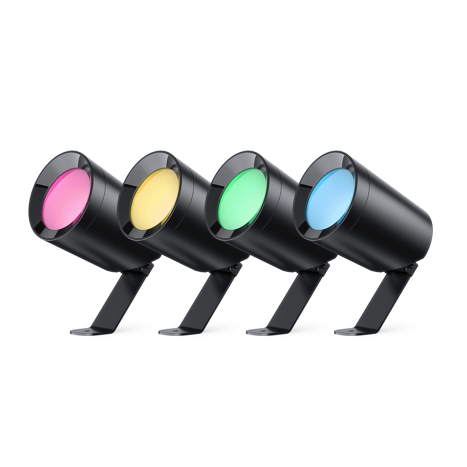 Smart Outdoor Spotlight, IP67 Waterproof Spotlights, Landscape Lights Work with Matter, Alexa, and Google Assistant, RGBWIC Color Changing Light for Outdoor Decor, Corded Electric, 4 Pack