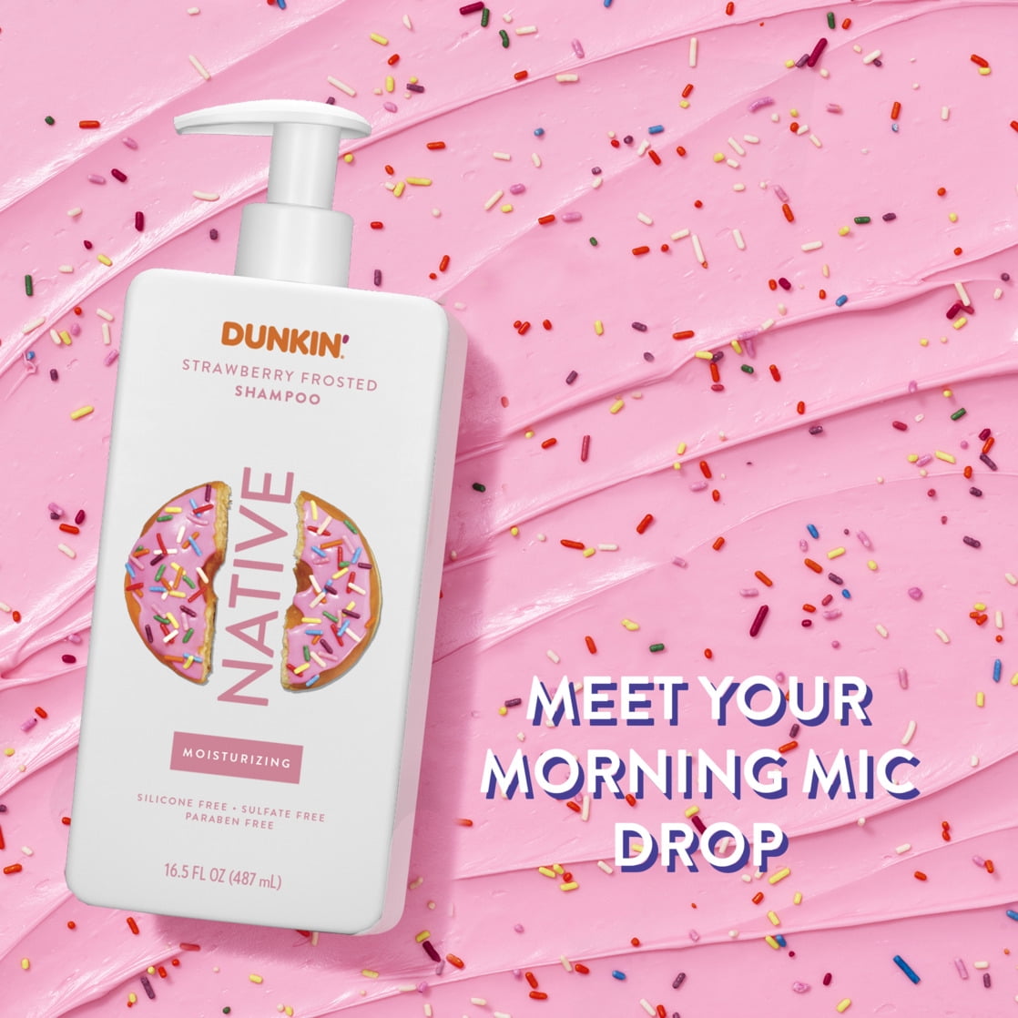 Dunkin' Moisturizing Shampoo, Sulfate Free, Strawberry Frosted, 16.5 oz