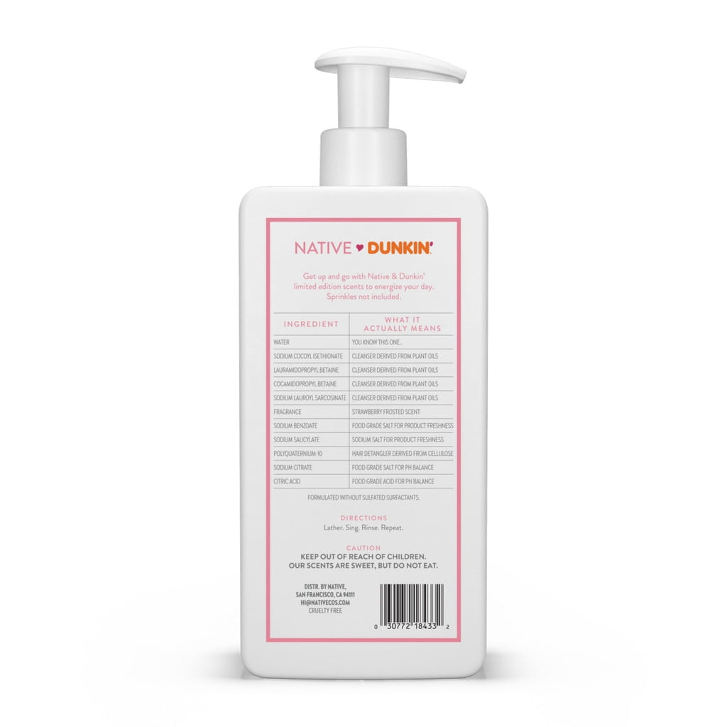 Dunkin' Moisturizing Shampoo, Sulfate Free, Strawberry Frosted, 16.5 oz