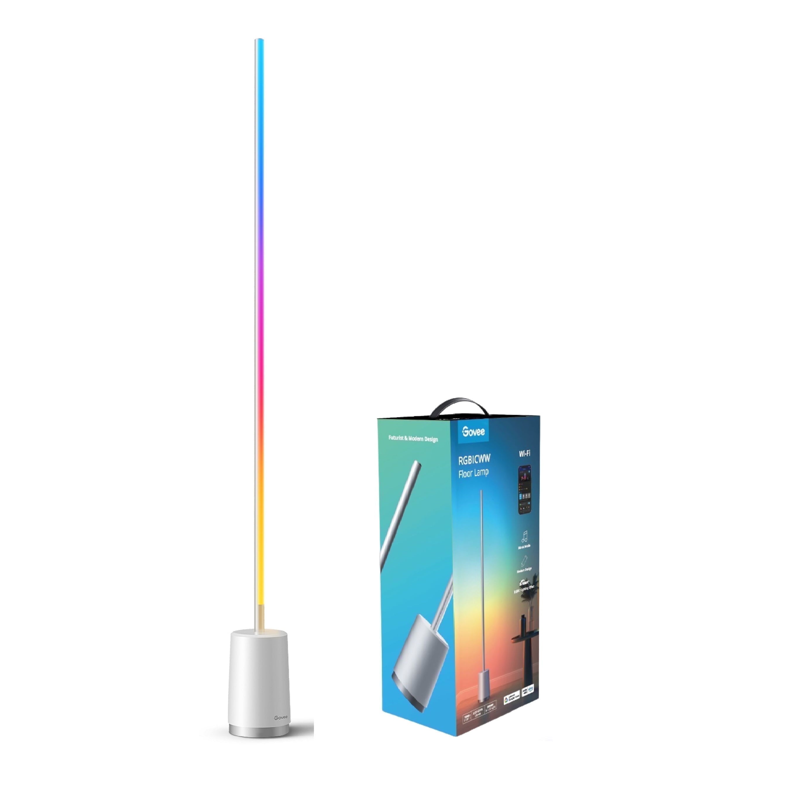 RGBICWW Floor Lamp Modern - Dimmable LED, Music Sync, Remote, Smart Lamp for Bedroom