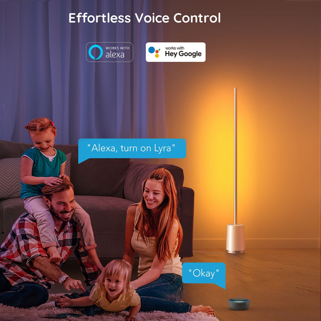 RGBICWW Floor Lamp Modern - Dimmable LED, Music Sync, Remote, Smart Lamp for Bedroom