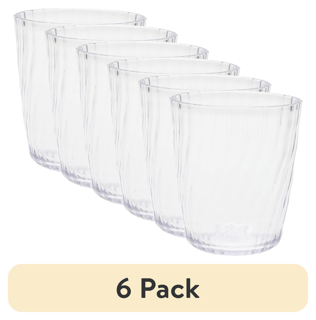 14-Ounce Acrylic Short Embossed Swirl Tumbler, Clear
