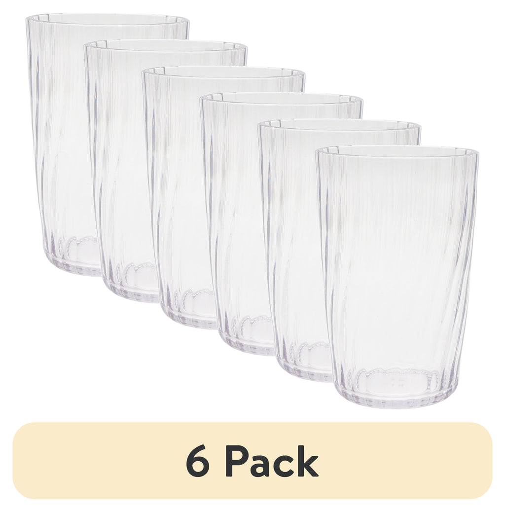 20-Ounce Acrylic Tall Embossed Swirl Tumbler, Clear