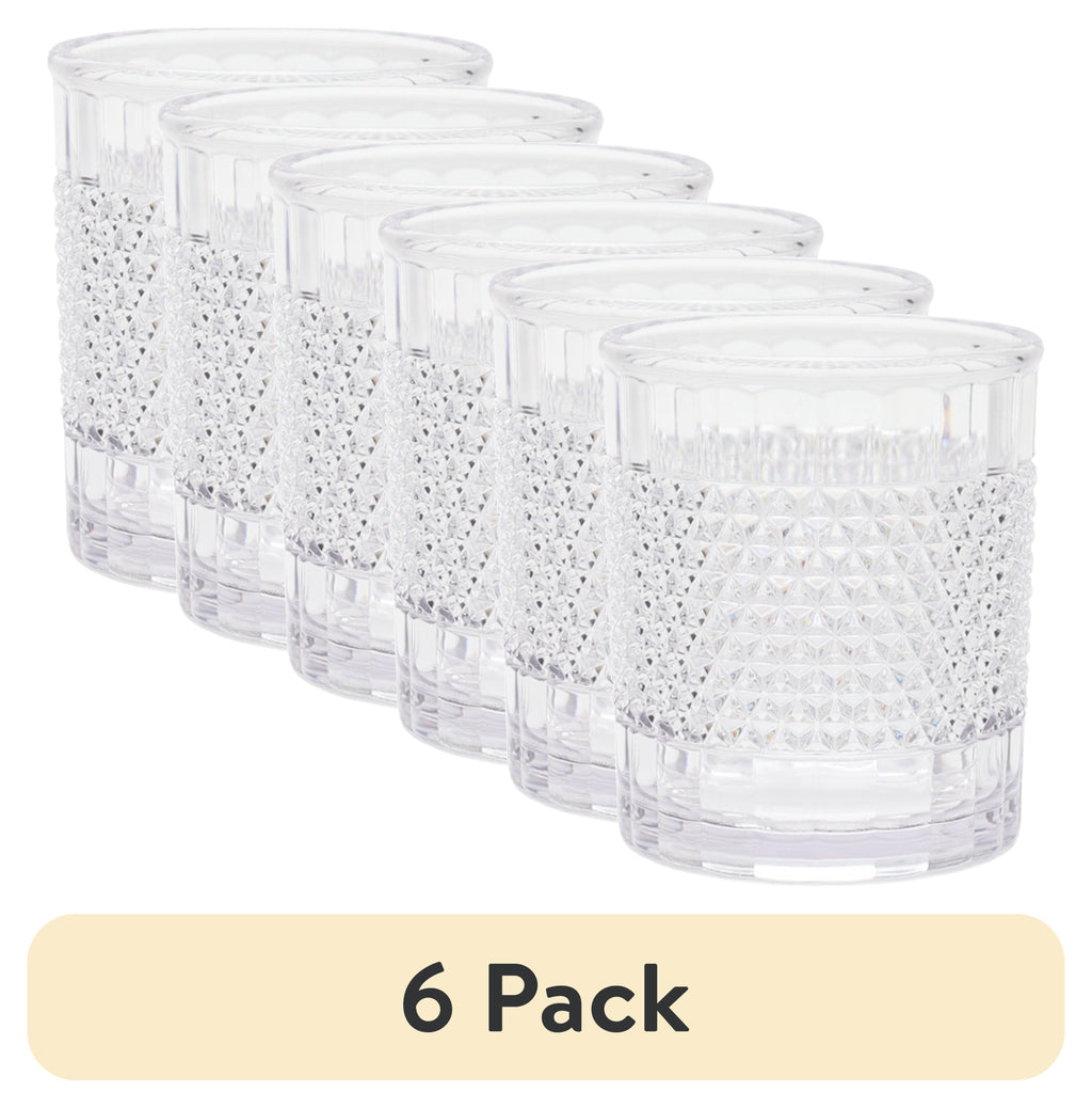 14-Ounce Short Acrylic Diamond Texture Tumbler, Clear