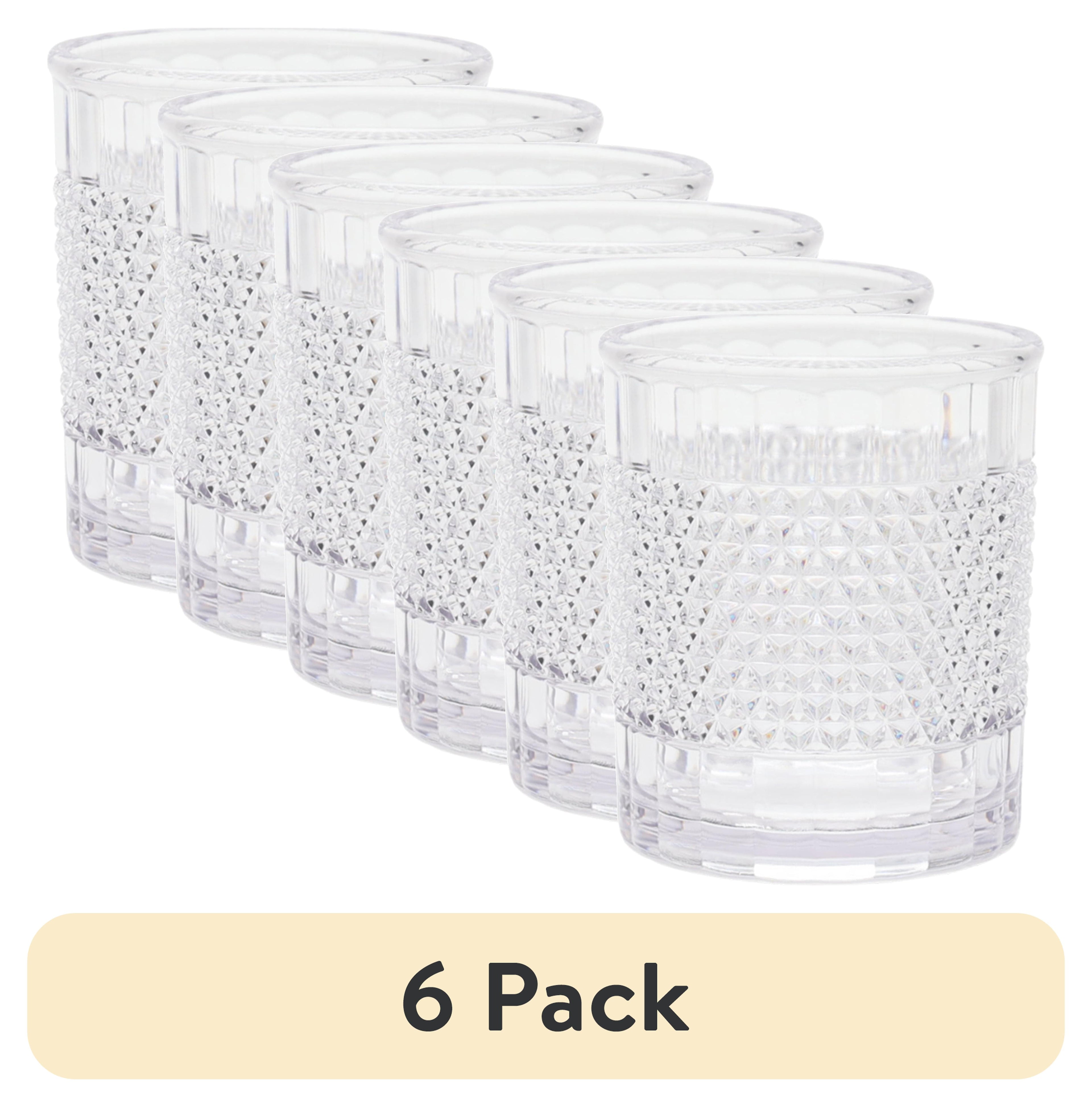 14-Ounce Short Acrylic Diamond Texture Tumbler, Clear
