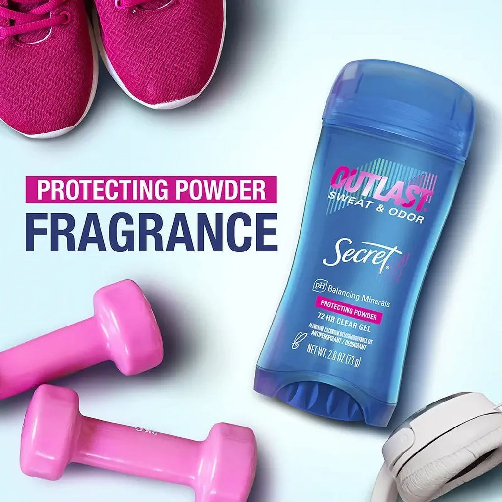 Outlast Antiperspirant &amp; Deodorant Clear Gel, Protecting Powder 2.7 oz (Pack of 3)