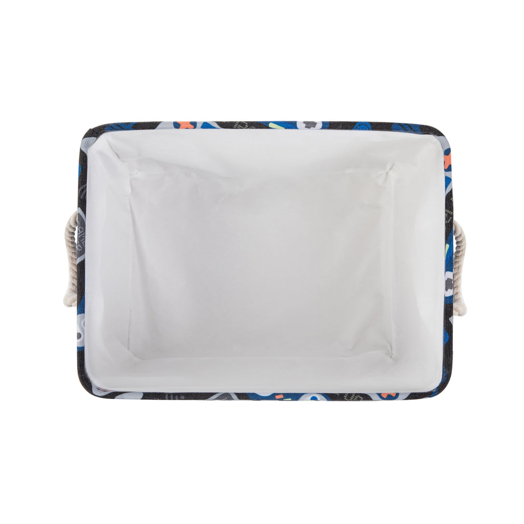 Kids Butterfly Canvas Storage Basket with Handles, 15 in x 11 in x 7.8 in