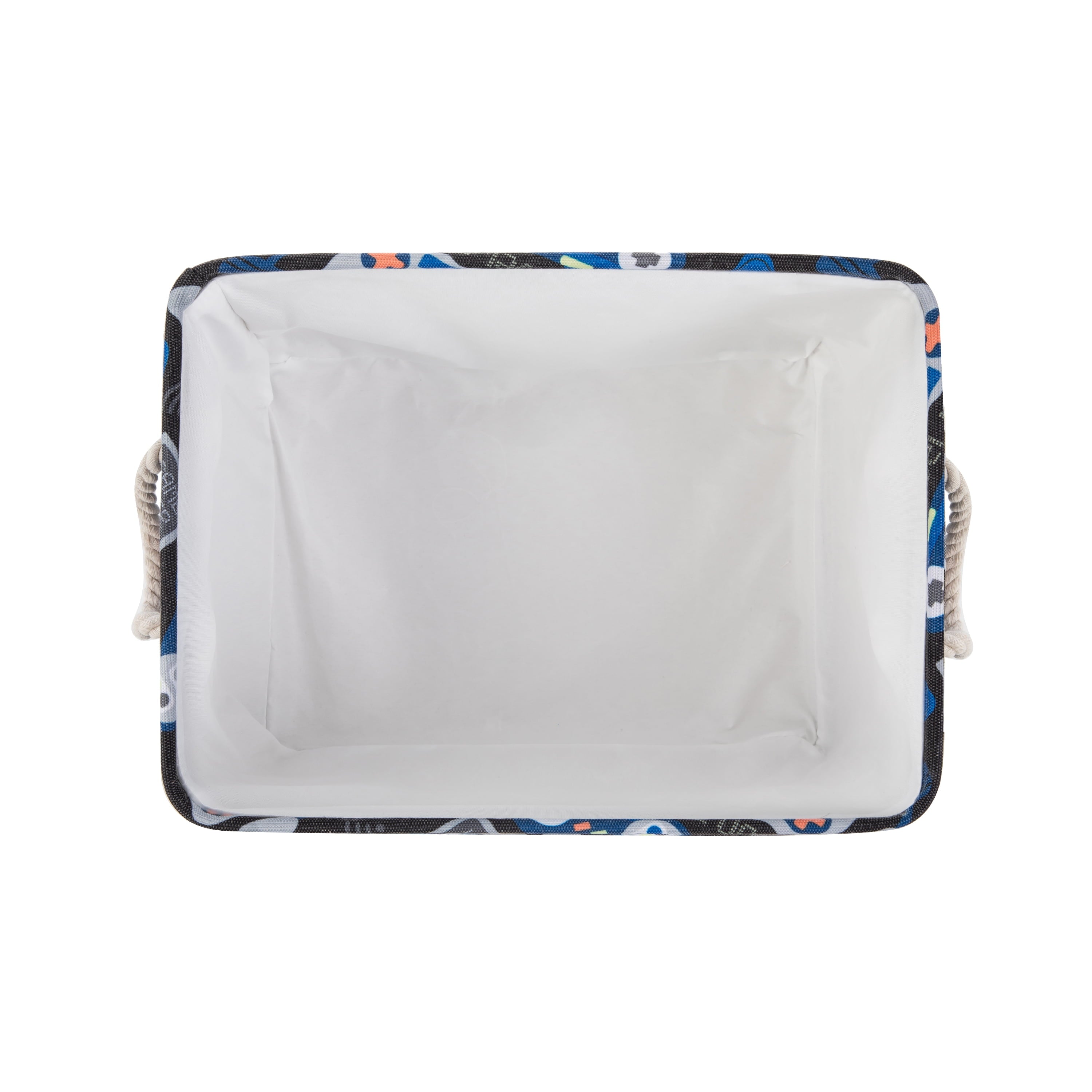 Kids Butterfly Canvas Storage Basket with Handles, 15 in x 11 in x 7.8 in