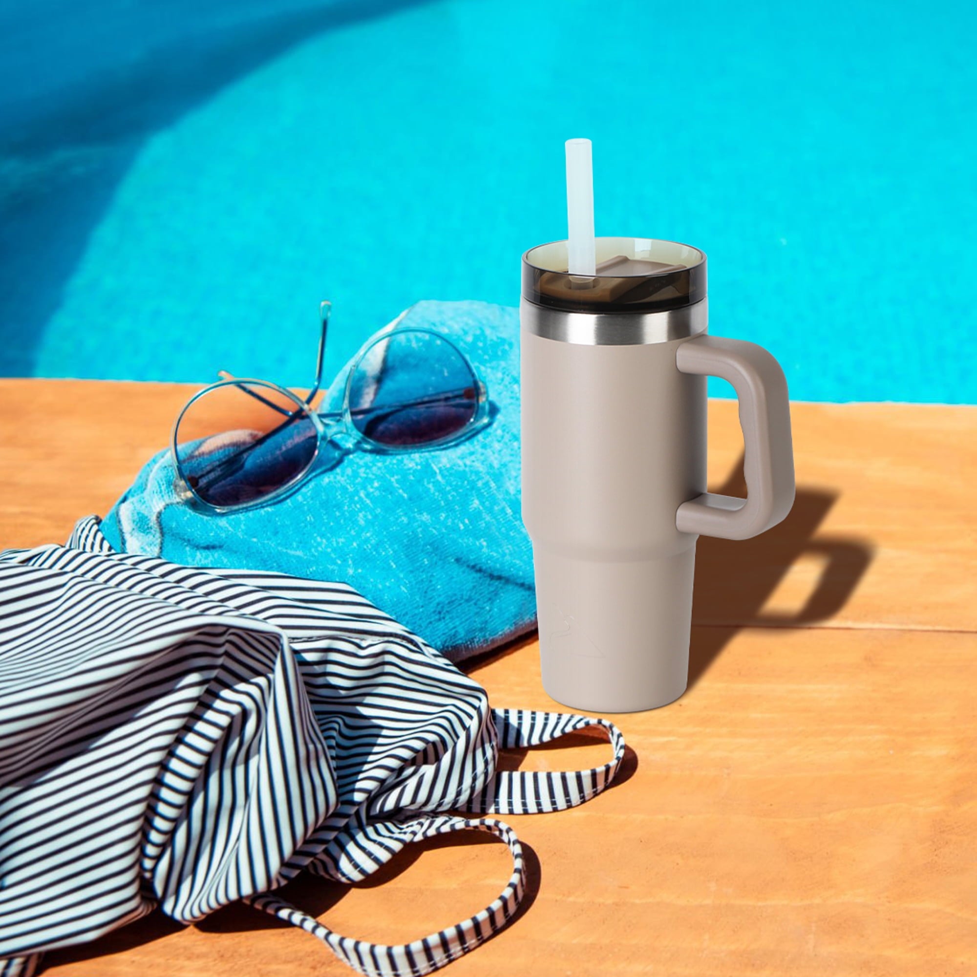 Ozark Trail 18 oz Stainless Steel Insulated Tumbler with Handle, Black