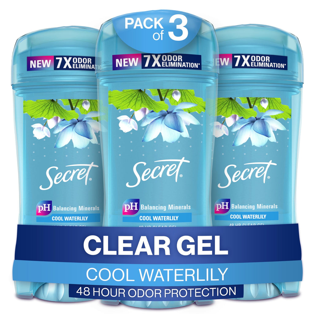 Fresh Clear Gel Antiperspirant and Deodorant for Women, Waterlily Scent, 2.6oz (Pack of 3)