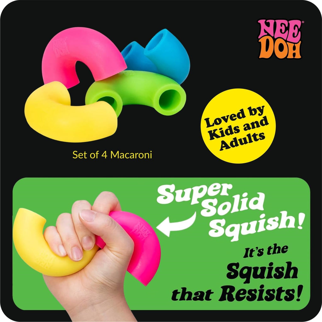 NeeDoh Mac ‘N- Squeeze - 4 Squishy Noodles - Assorted