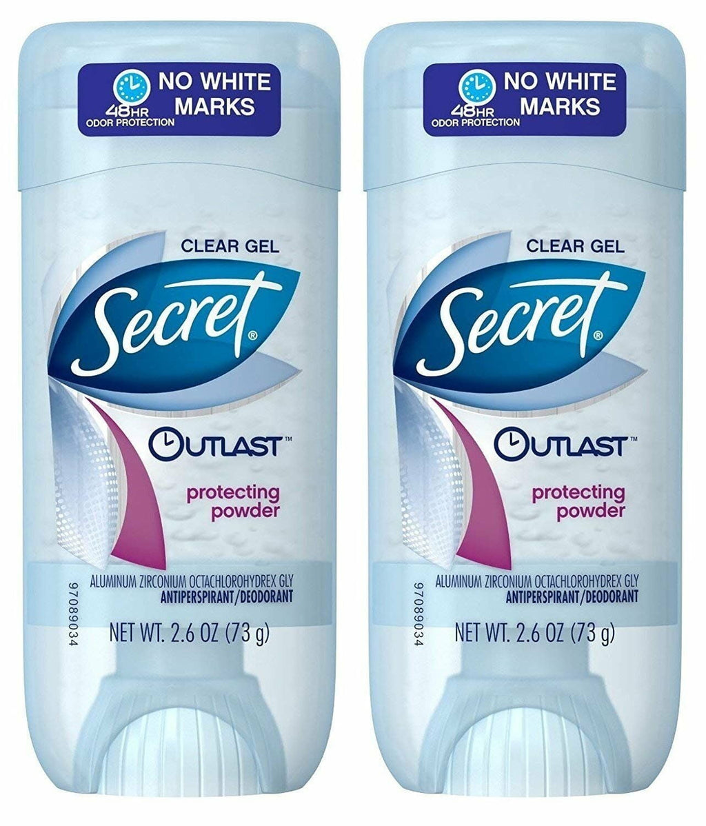 Outlast Antiperspirant &amp; Deodorant Clear Gel, Protecting Powder 2.7 oz (Pack of 2)