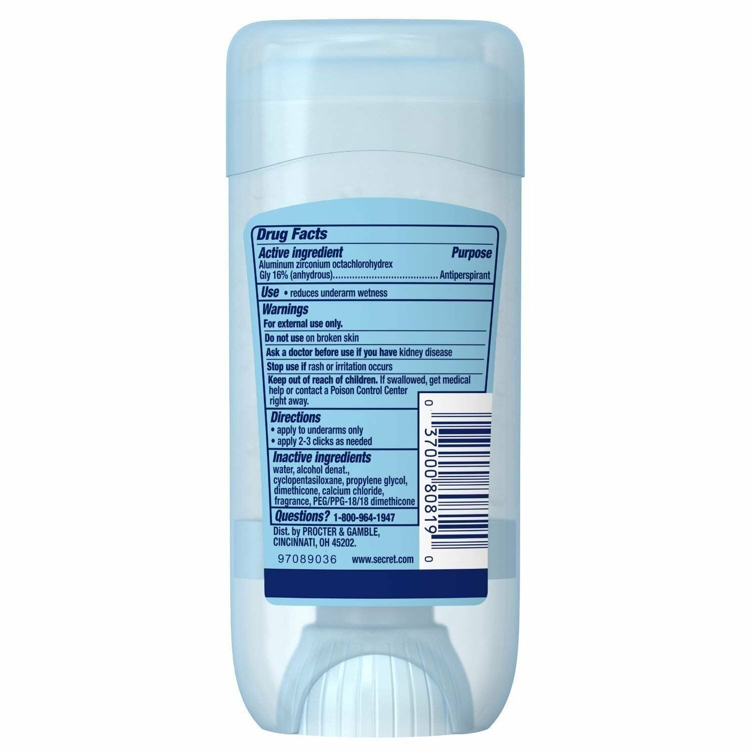 Outlast Antiperspirant &amp; Deodorant Clear Gel, Protecting Powder 2.7 oz (Pack of 2)