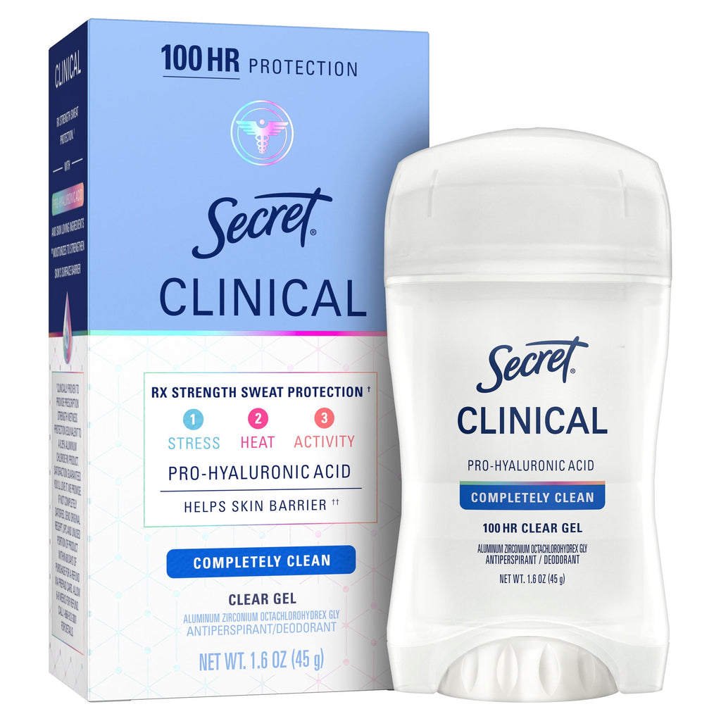 Clinical Antiperspirant Deodorant for Women, 100HR Sweat &amp; Odor Protection, Pro-Hyaluronic Acid, Clear Gel, Clean Lavender, 1.6oz