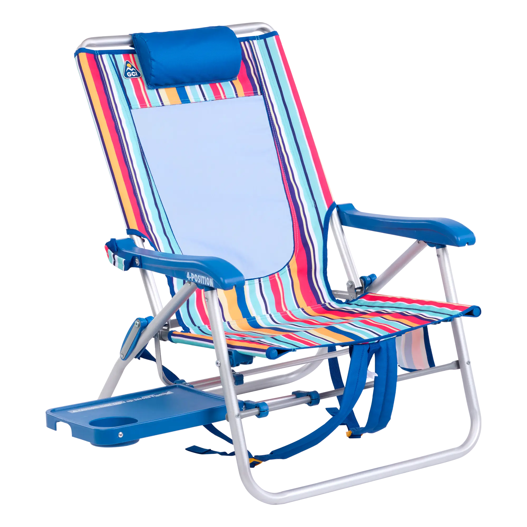 Big Surf with Slide Table, Multi Stripe, Front Right Angled with Table Out