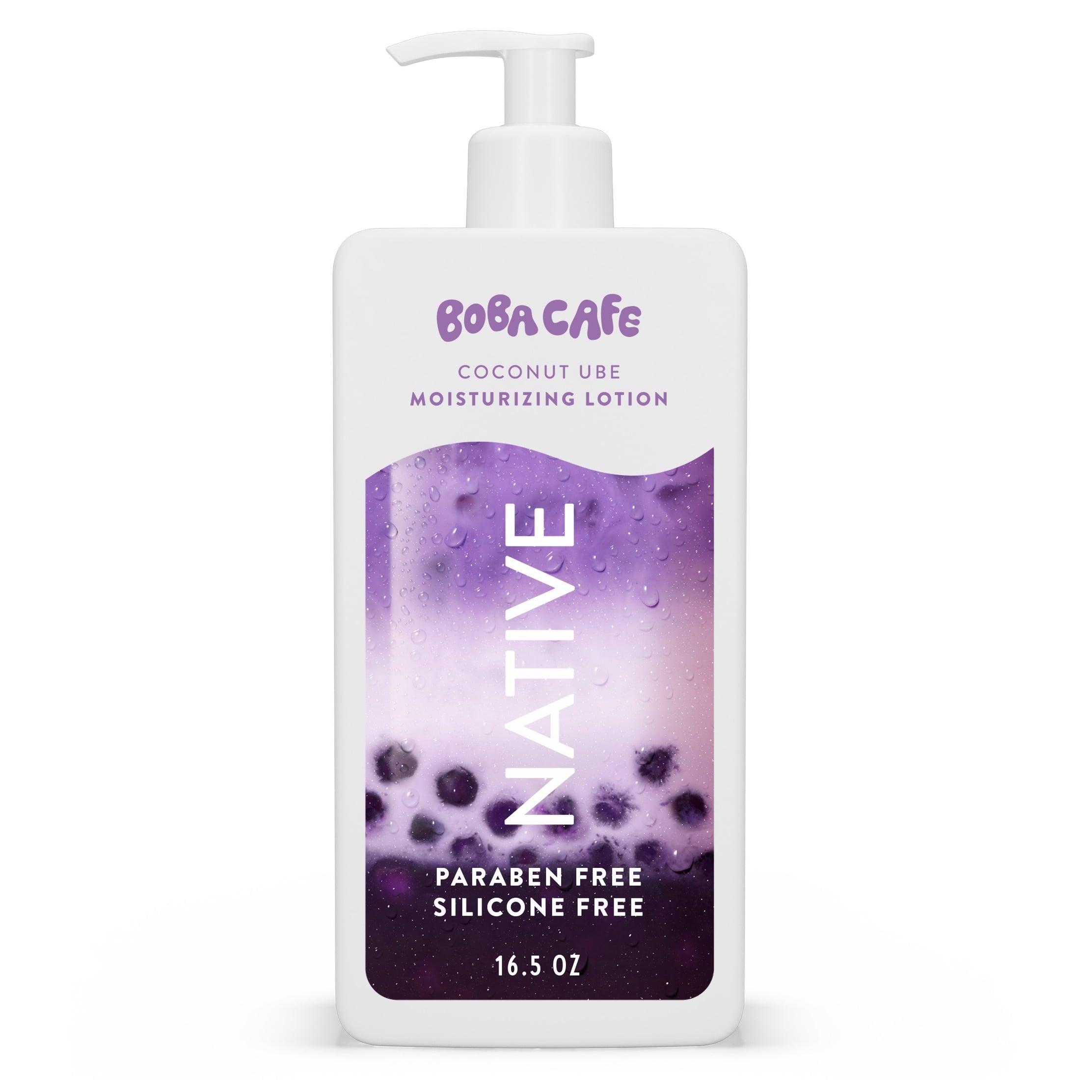 Moisturizing Body Lotion, Limited Edition Coconut Ube, Silicone Free for Women and Men, Boba Café, 16.5 oz
