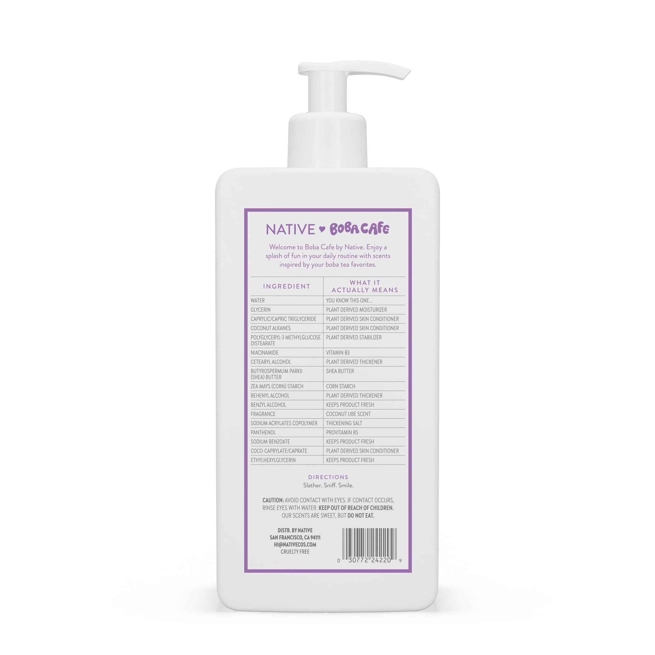 Moisturizing Body Lotion, Limited Edition Coconut Ube, Silicone Free for Women and Men, Boba Café, 16.5 oz