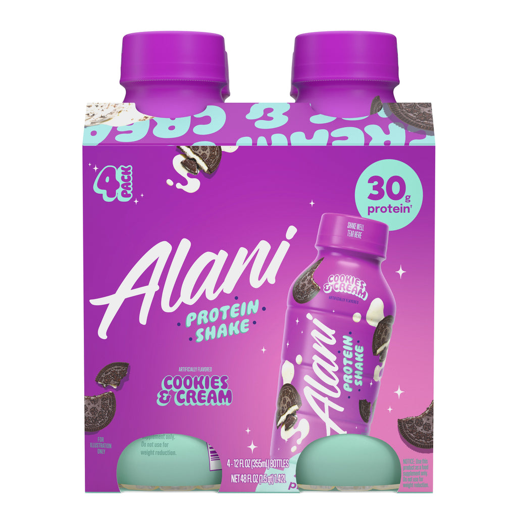 Protein Shake, Cookies &amp; Cream, 12 fl oz, 4 Pack, Bottles, 30g Protein, Gluten Free