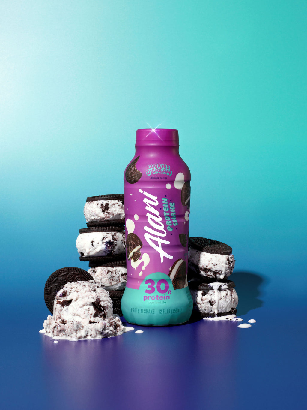 Protein Shake, Cookies &amp; Cream, 12 fl oz, 4 Pack, Bottles, 30g Protein, Gluten Free