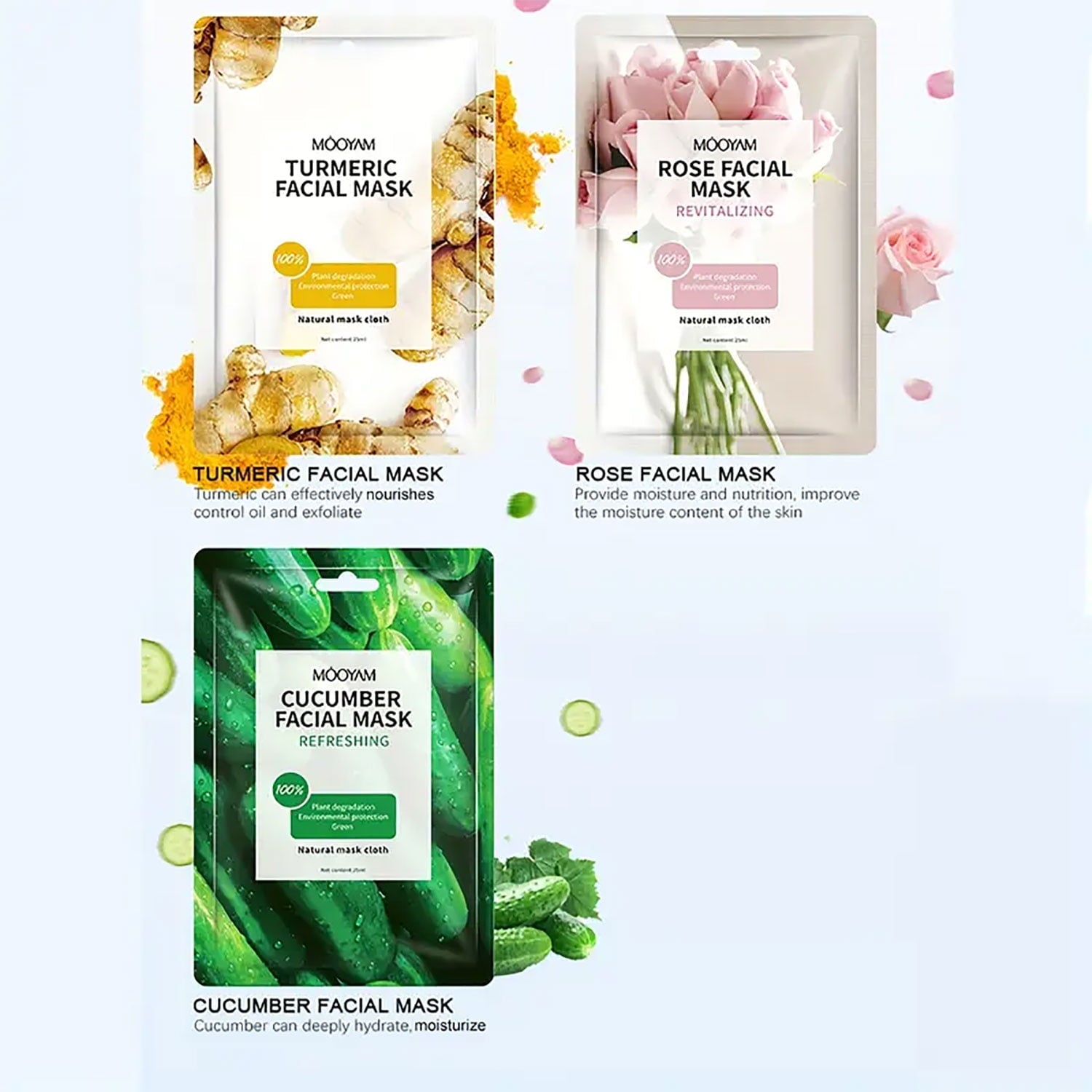 11 Pack Fruit Moisturizing Facial Mask Sheet, Rich in Fruit Essence Face Mask to Brighten and Hydrate Dull Skin