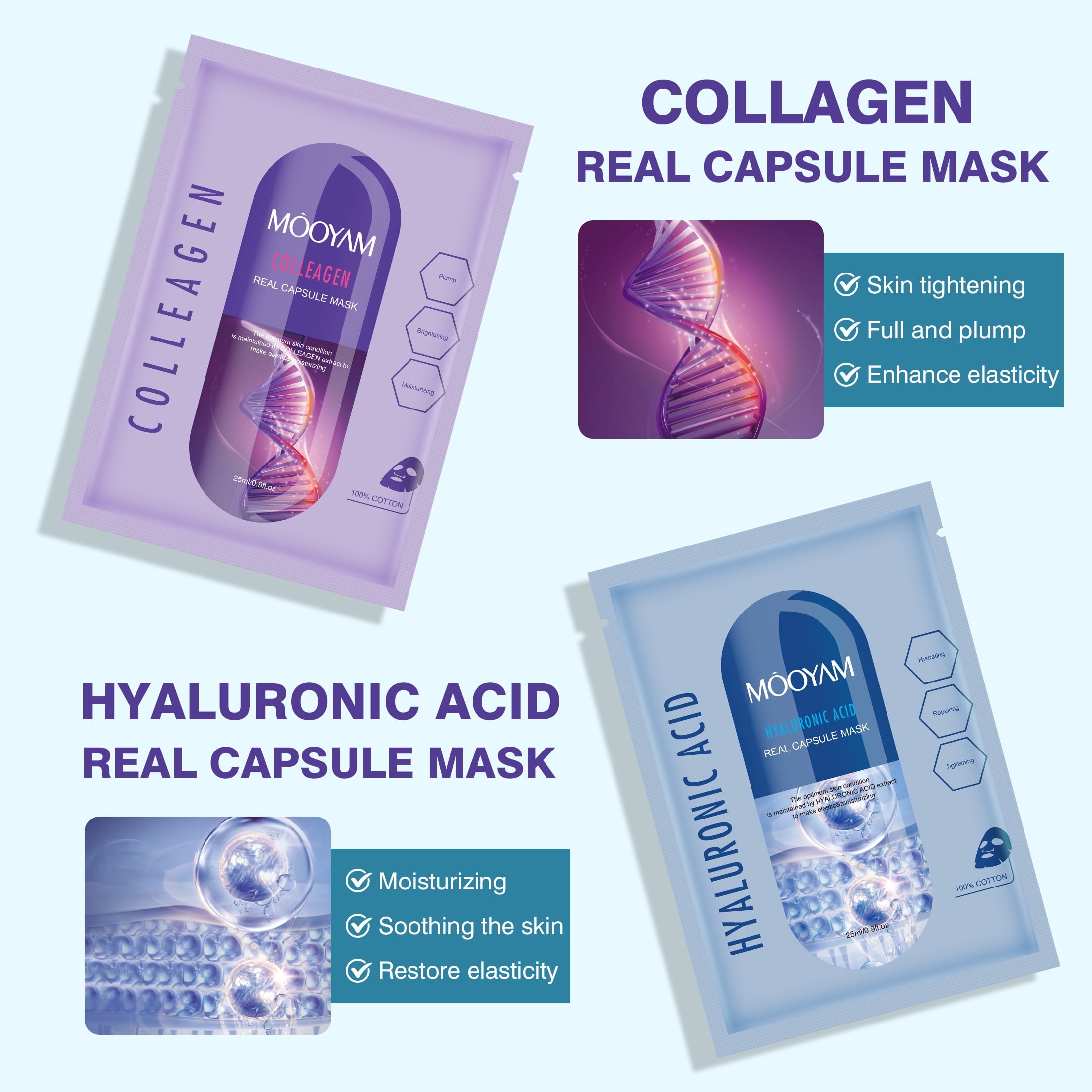 11 Pack Fruit Moisturizing Facial Mask Sheet, Rich in Fruit Essence Face Mask to Brighten and Hydrate Dull Skin