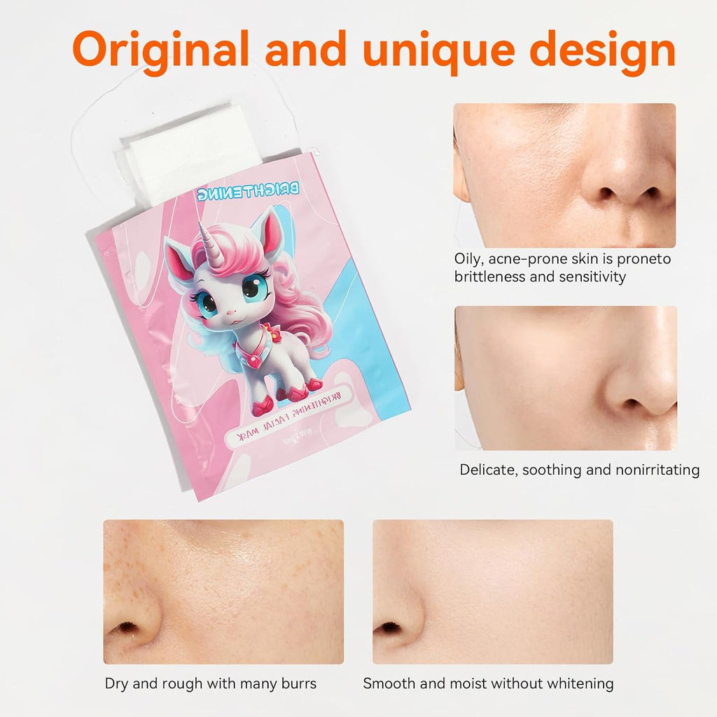 11 Pack Fruit Moisturizing Facial Mask Sheet, Rich in Fruit Essence Face Mask to Brighten and Hydrate Dull Skin