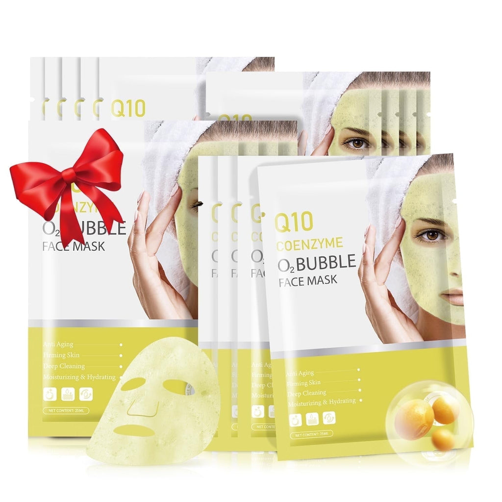 11 Pack Fruit Moisturizing Facial Mask Sheet, Rich in Fruit Essence Face Mask to Brighten and Hydrate Dull Skin