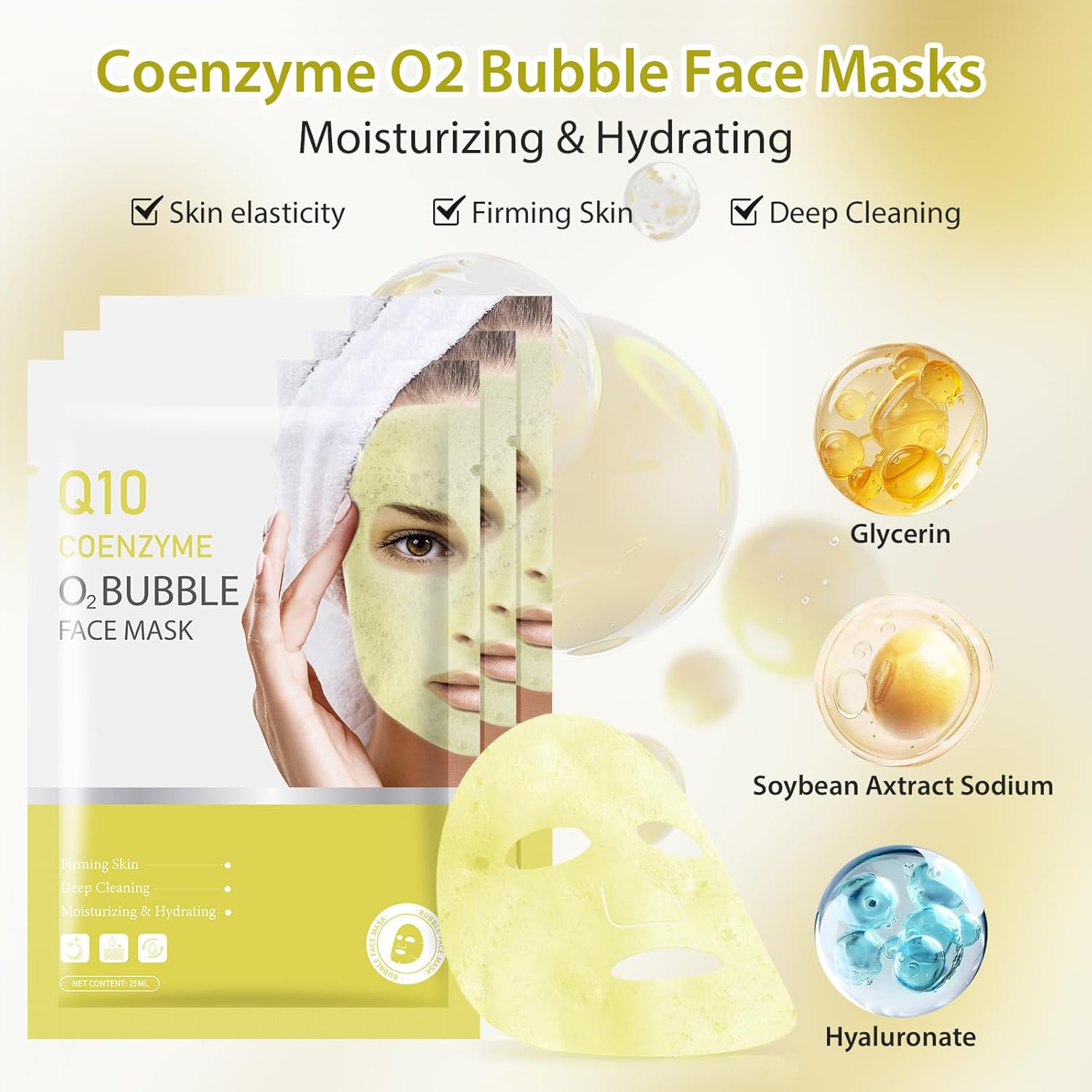 11 Pack Fruit Moisturizing Facial Mask Sheet, Rich in Fruit Essence Face Mask to Brighten and Hydrate Dull Skin