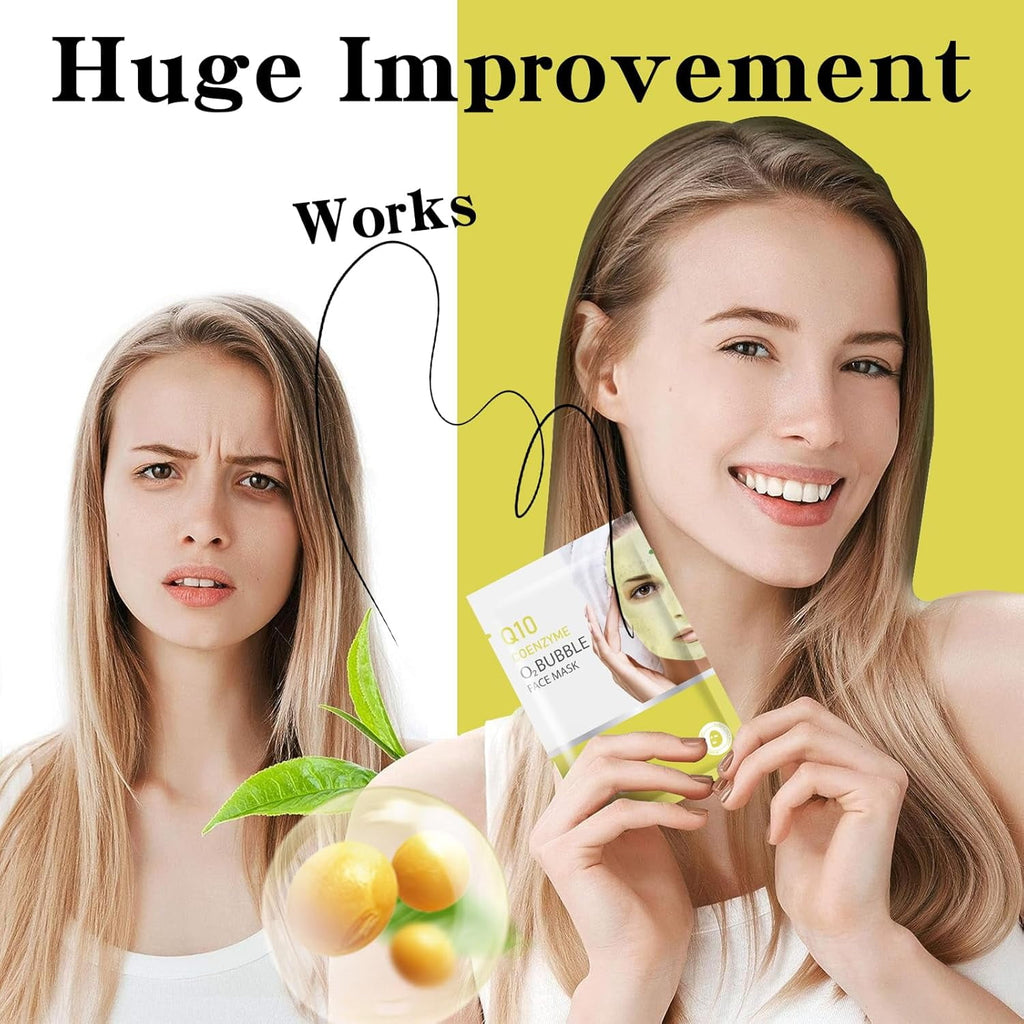 11 Pack Fruit Moisturizing Facial Mask Sheet, Rich in Fruit Essence Face Mask to Brighten and Hydrate Dull Skin