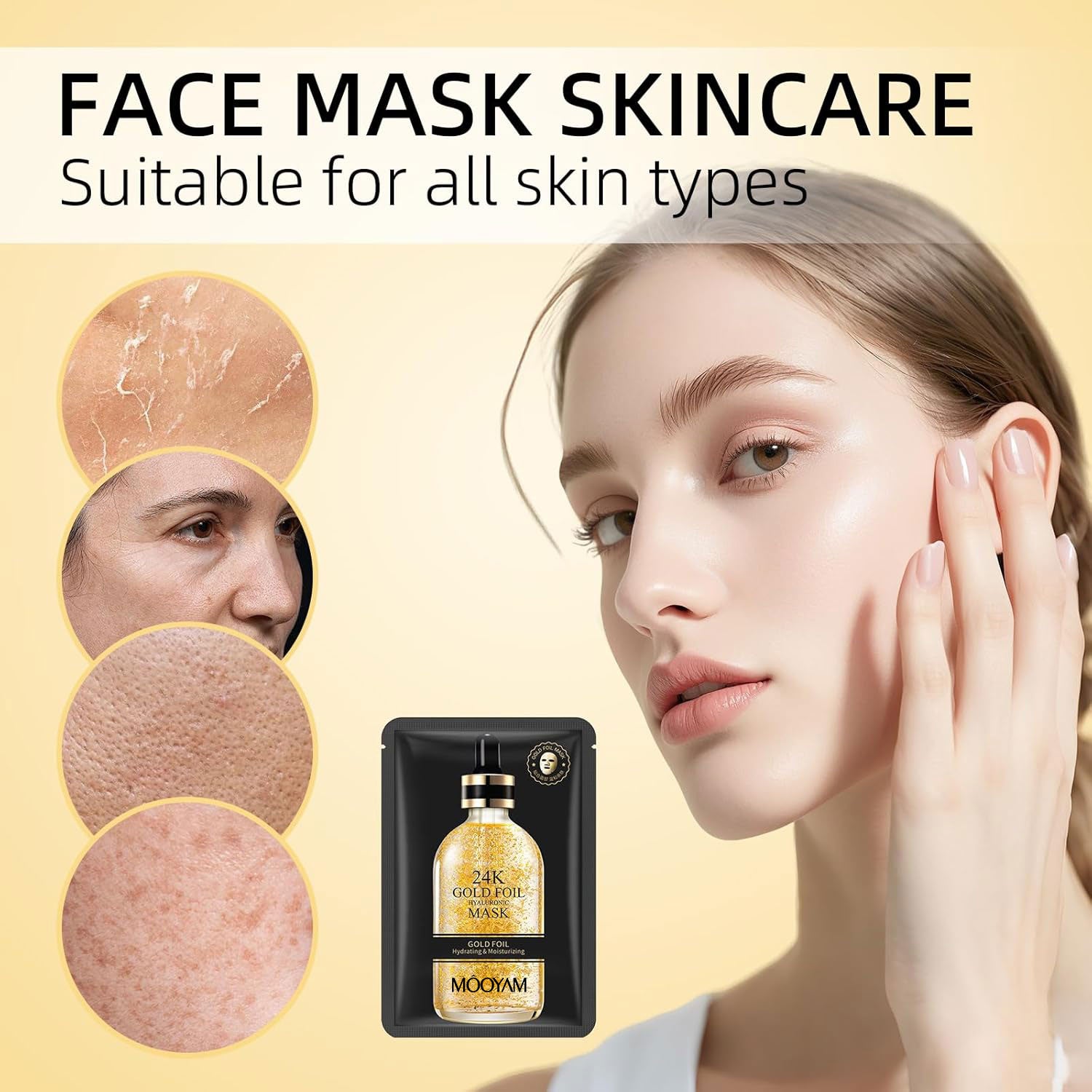 11 Pack Fruit Moisturizing Facial Mask Sheet, Rich in Fruit Essence Face Mask to Brighten and Hydrate Dull Skin