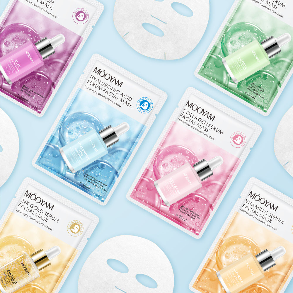 11 Pack Fruit Moisturizing Facial Mask Sheet, Rich in Fruit Essence Face Mask to Brighten and Hydrate Dull Skin