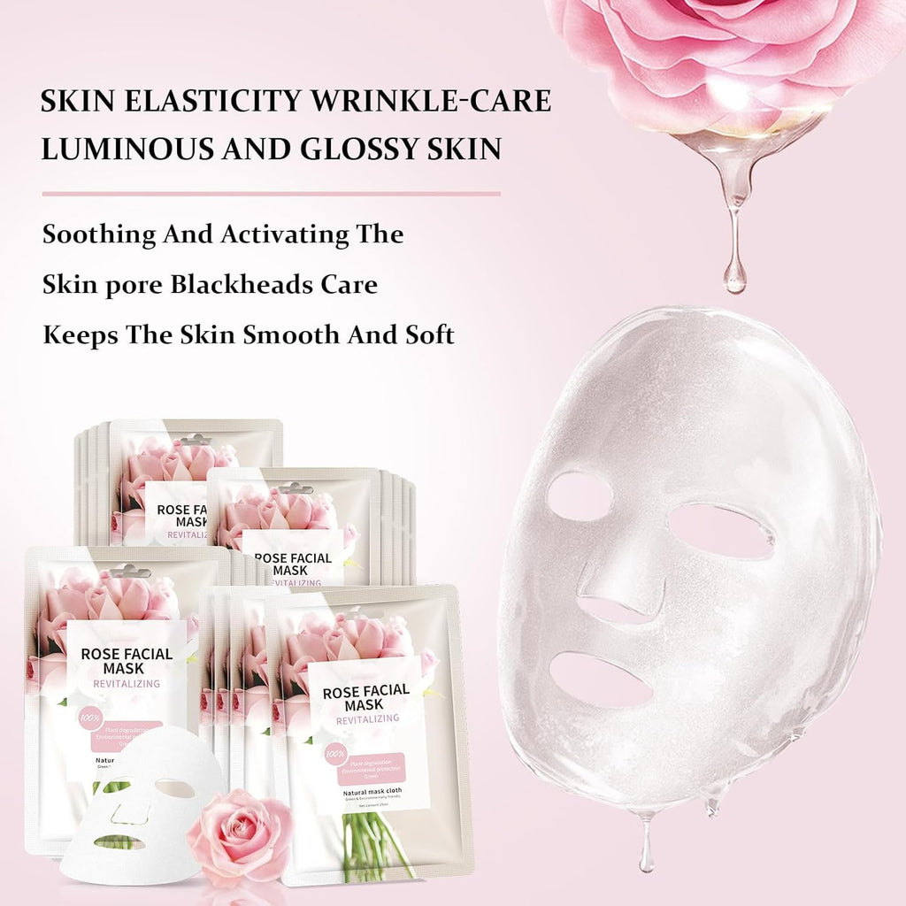 11 Pack Fruit Moisturizing Facial Mask Sheet, Rich in Fruit Essence Face Mask to Brighten and Hydrate Dull Skin